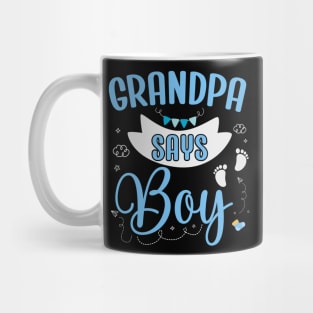 Grandpa says Boy cute baby matching family party Mug